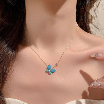 Turquoise Butterfly Pendant Necklace