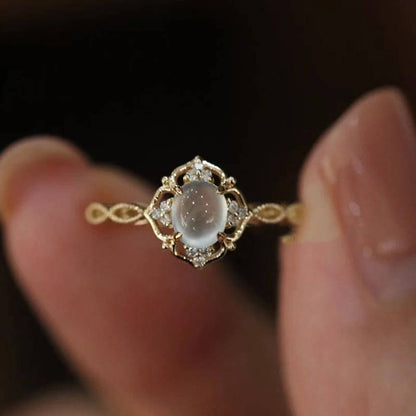 Romantic Dainty Moonstone Adjustable Ring