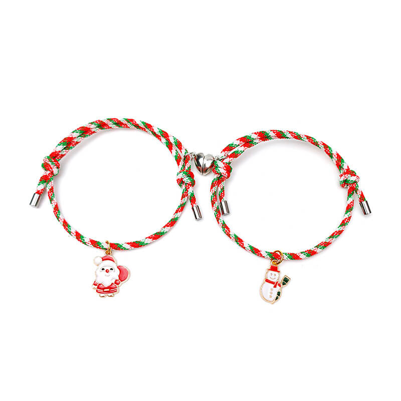 Christmas Love Magnet Braided Couple Bracelet A Pair Of Men And Women Bracelets