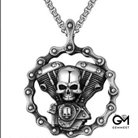 Stainless Steel Skeleton Pendant for Motorcycle Style