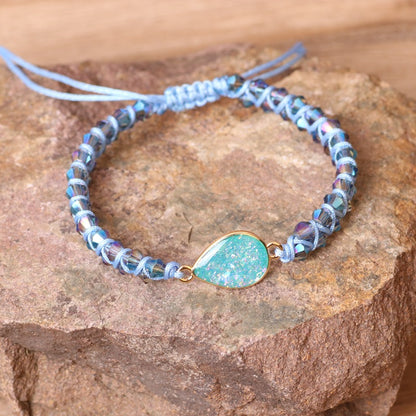 Double Woven Blue Dream Crystal Bracelet