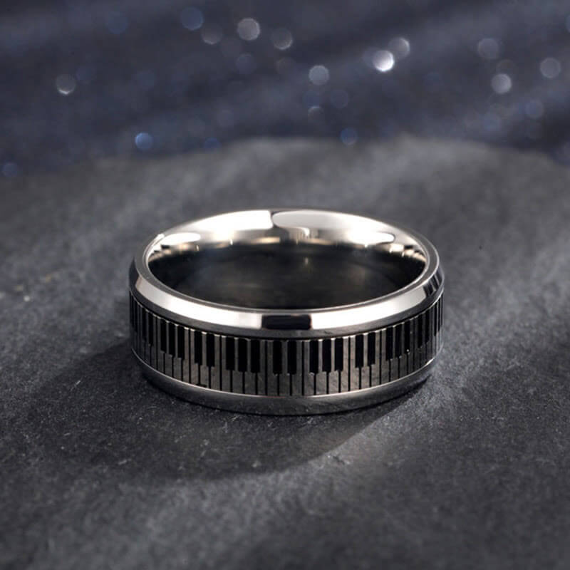 Spinner Music Piano Keys Ring