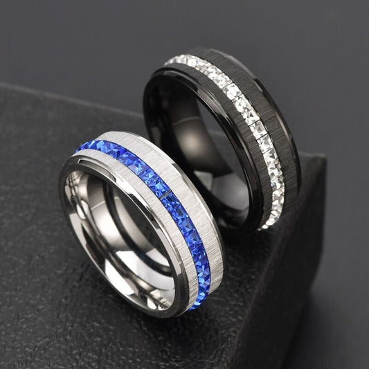 Men's Fashion Single Row Zircon Ring