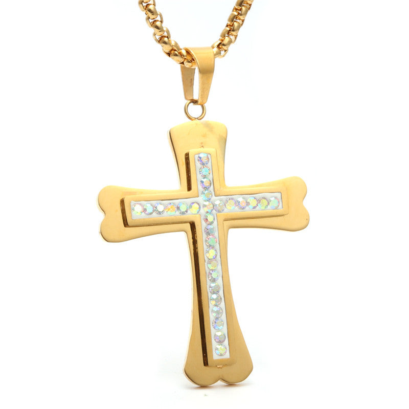 Cross Colored Zircon Punk Men's Personalized Pendant