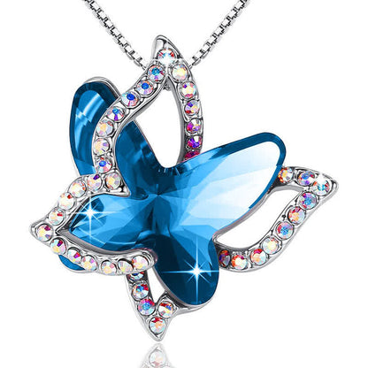 "Spread Your Wing" - Butterfly Birthstone Crystal Necklace