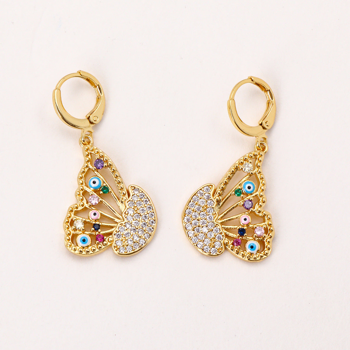 Women's Hollow Oil Dripping Butterfly Earrings