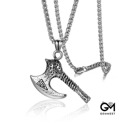 Stainless Steel Axe Pendant Necklace