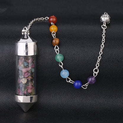 Wishing Bottle Seven-color Stone Cone Pendant