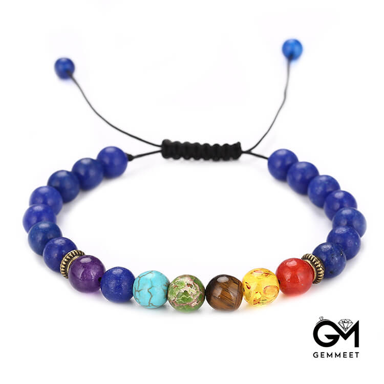 8mm Woven Shambhala Lapis Bracelet