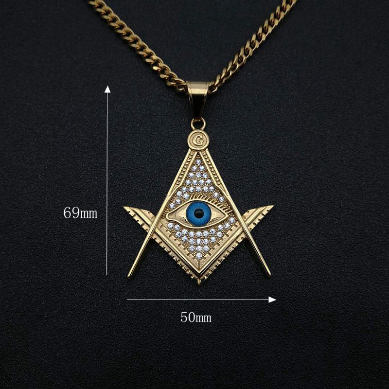 Hip Hop Jewelry Gold Plated Zircon AG Blue Eyes Pendant