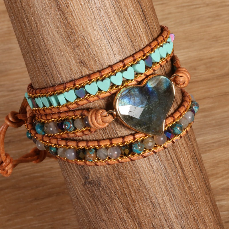 Glitter Stone Cut Multi-layer Beaded Bracelet