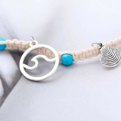 Turquoise Starfish Wave Charm Bracelet Anklet