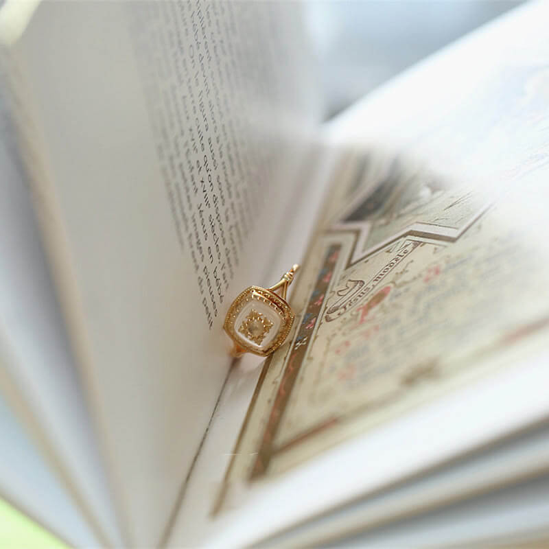 Square Clear Quartz Vintage Ring