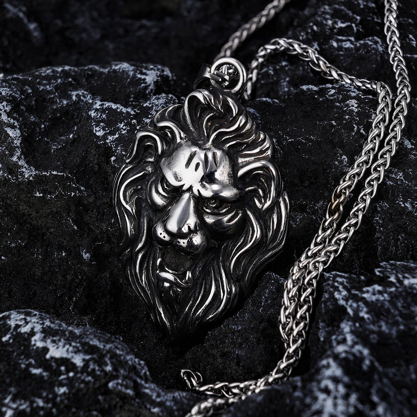 Animal Shape Lion Head Stainless Steel Pendant