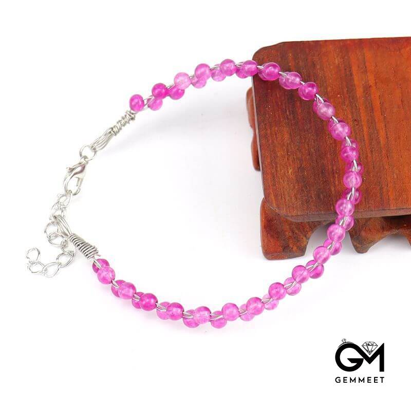 Simple Woven Crystal Bead Bracelet