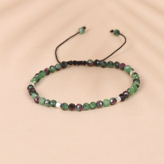 Malachite Cut Bead Bracelet