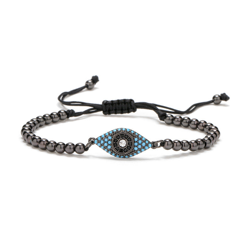 Evil Eye Full Stone Pendant Adjustable Bracelet