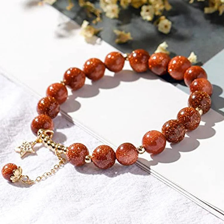 "Wealth and Lucky" - Sandstone Shiny Crystal Bracelet