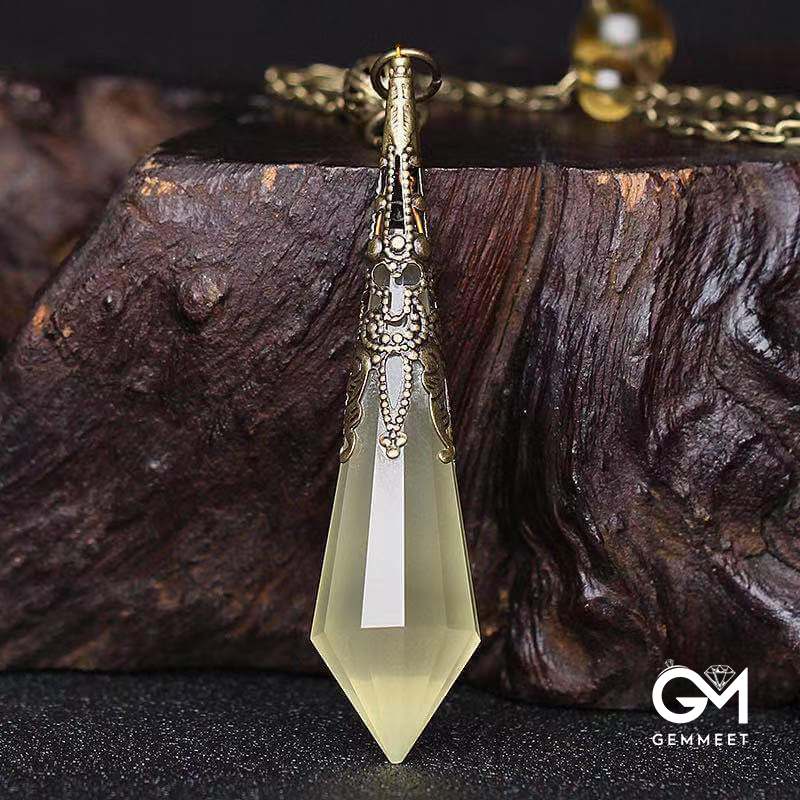 Topaz Cut Face Spirit Pendant