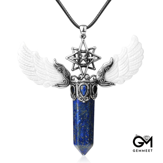 Hollowed Hexagram Crystal Pendant Necklace