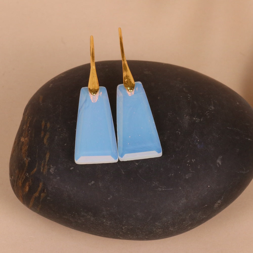 Lapis Lazuli Trapezoid Pendant Earrings