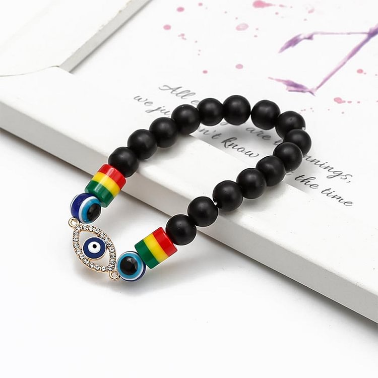 Obsidian Evil Eye Symbol Hamsa Symbol Bracelet