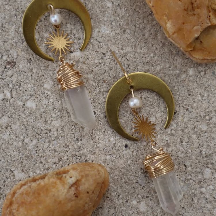 Bohemia Angel Aura Quartz Earrings