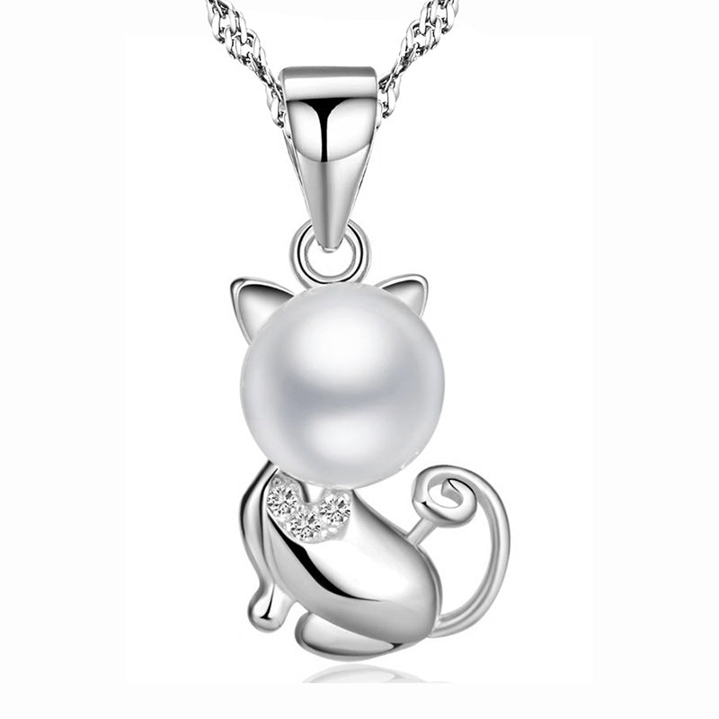 Cat Pearl Pendant