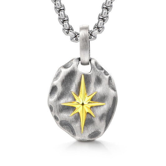 Sterling Silver Vintage Golden Polaris Pendants Necklace