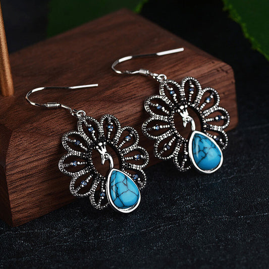 Waterdrop Pear Turquoise Peacock Earrings