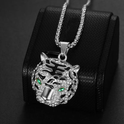 HIPHOP Jewelry Gold Plated Zircon Tiger Head Pendant