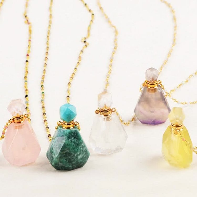 Crystal Perfume Bottle Necklace