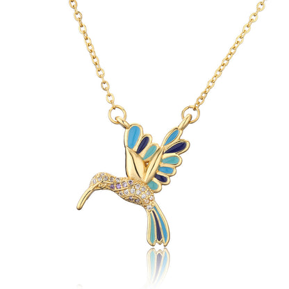 Cute Full Stones Bird Shape Pendant Necklace