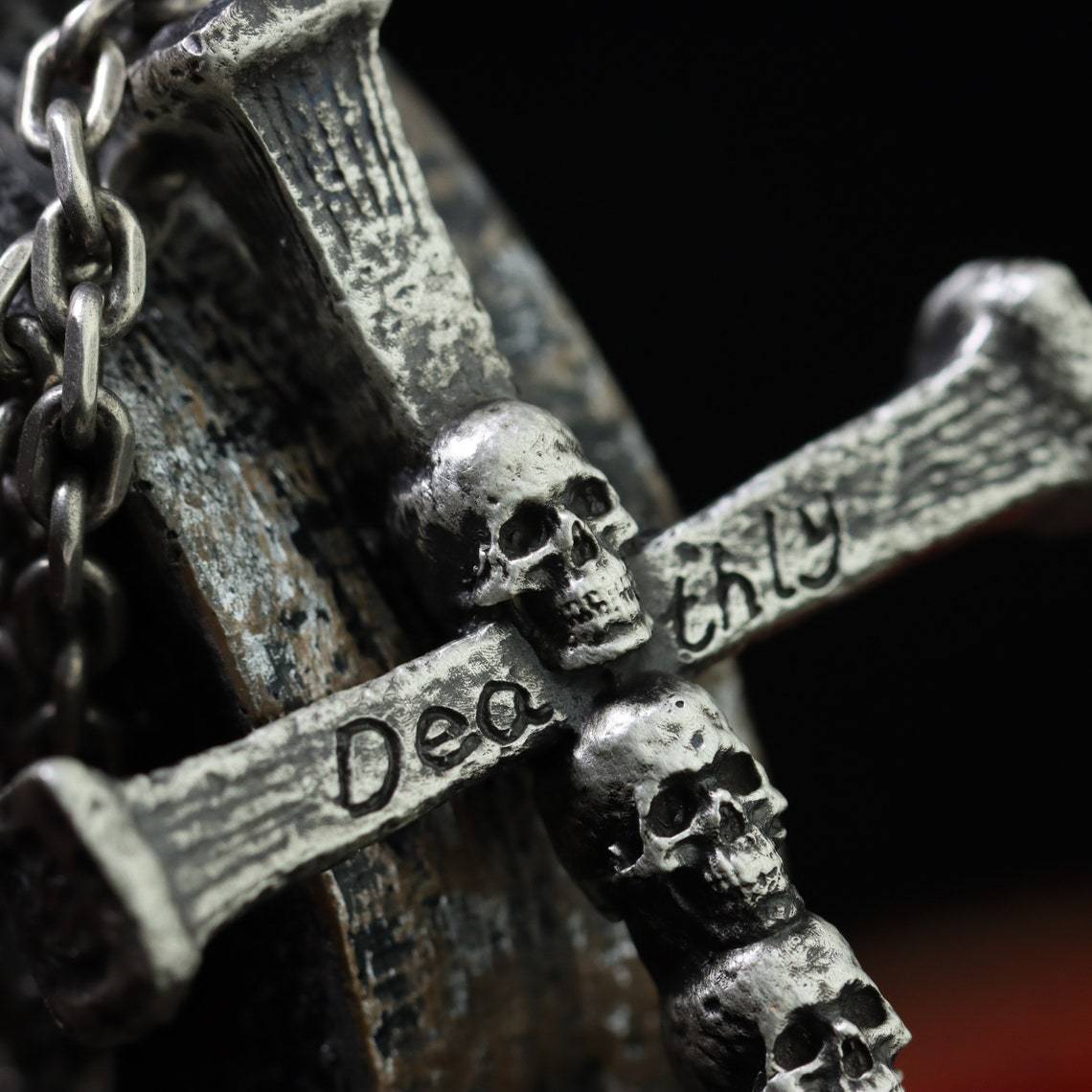 Cross Skull Figure Titanium Steel Pendant for Men