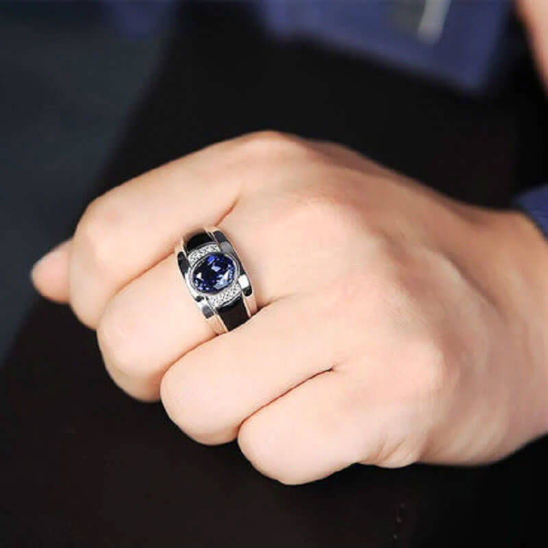 Men's Sapphire Stylish Minimalist Ring