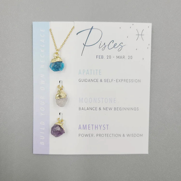 Zodiac Raw Crystal Set Necklace