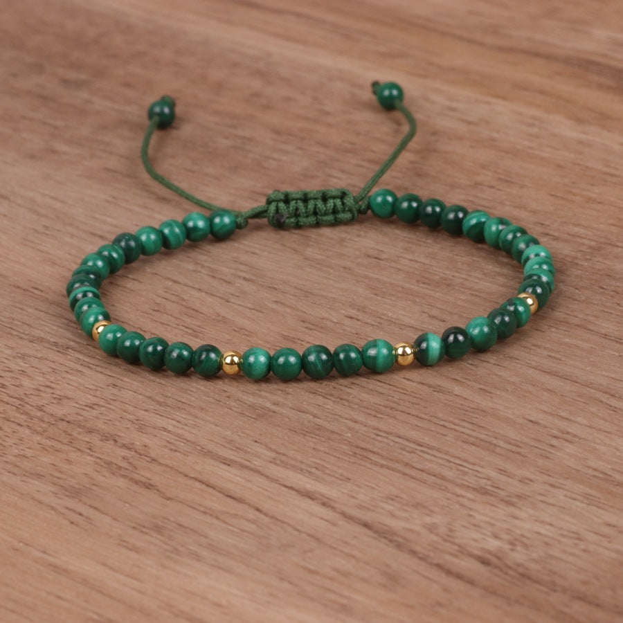 Stone Bead Woven Bracelet