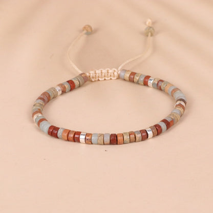 Shoushan Stone Bead Woven Bracelet