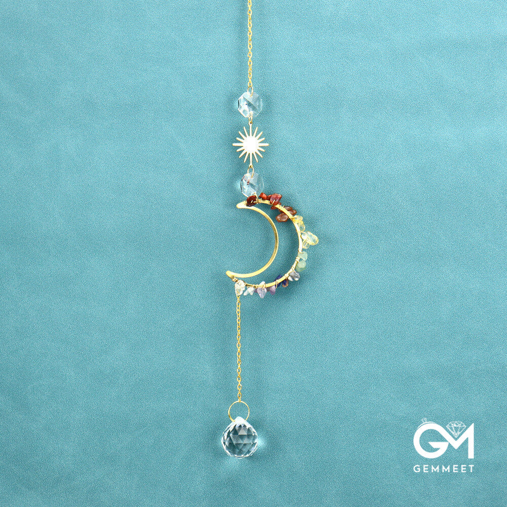 Sun Catcher Moon Sun Crystal Pendant