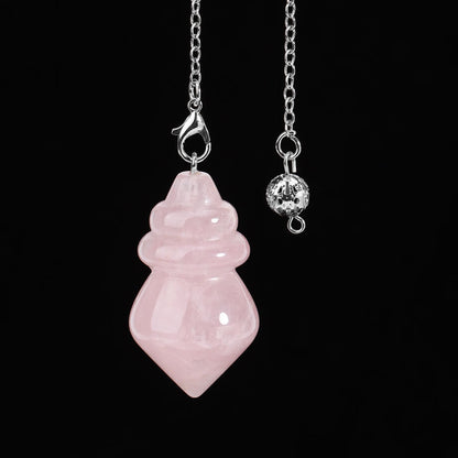 Crystal Stone Double Tower Round Pendant