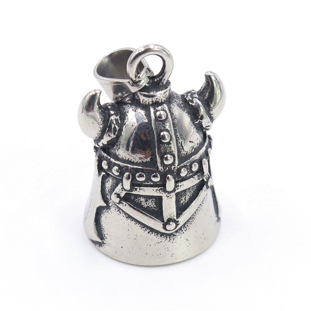 Vintage Viking Helmet Bell Pendant Necklace