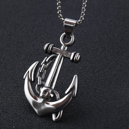 Personality Double Winding Ancient Ship Anchor Pendant