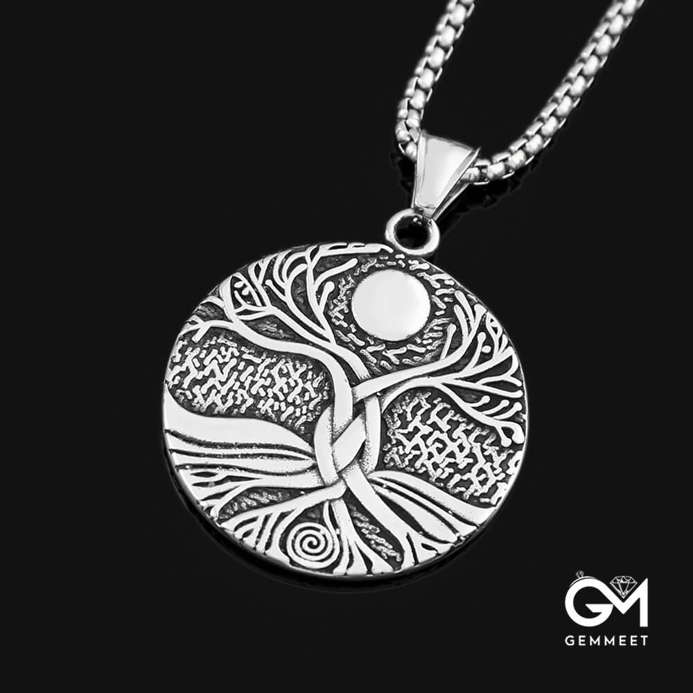 Tree of Life Stainless Steel Viking Necklace