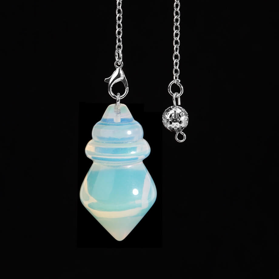 Crystal Stone Double Tower Round Pendant