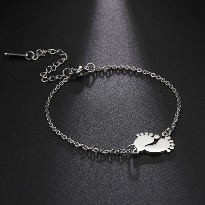 Cute Baby Feet Charm Bracelet