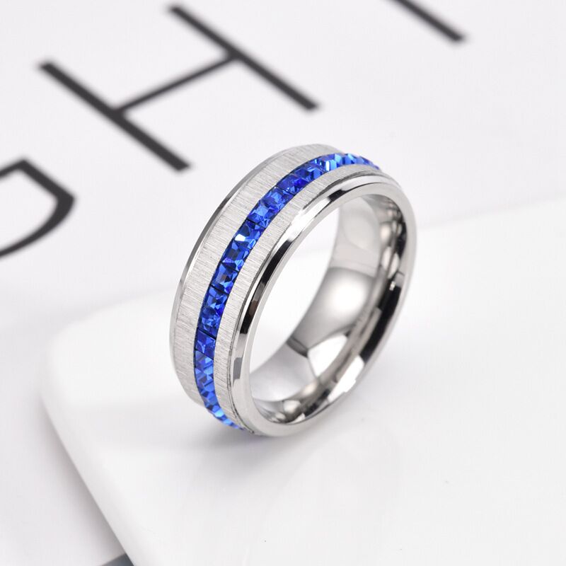 Men's Fashion Single Row Zircon Ring