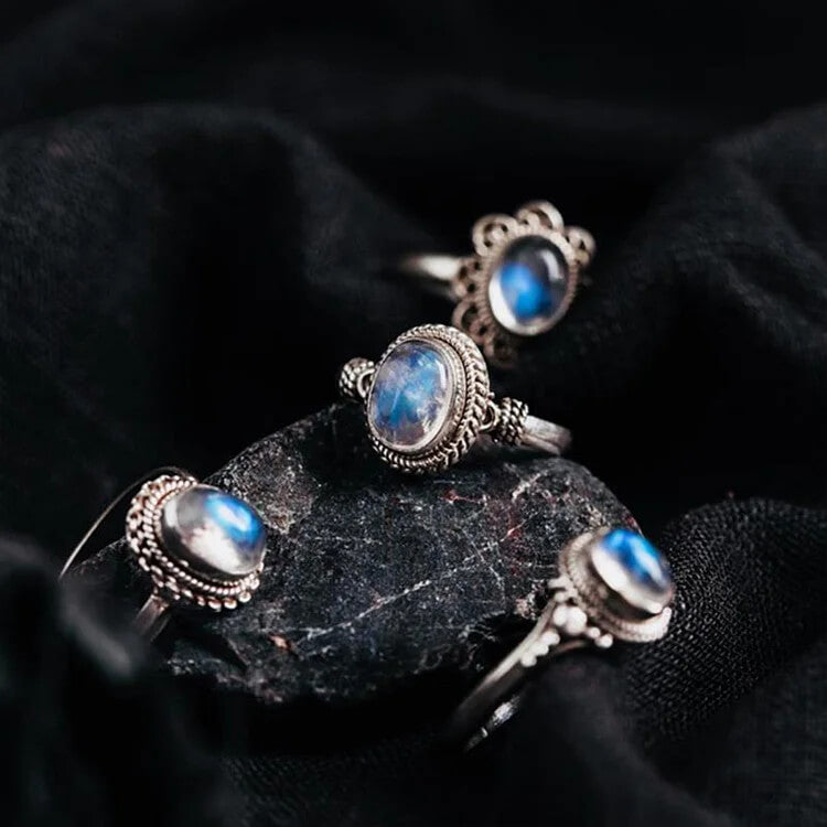 Retro Moonstone Ring