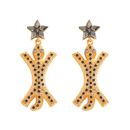 Animal Creative Alloy Inlaid Zircon Turtle Star Earrings