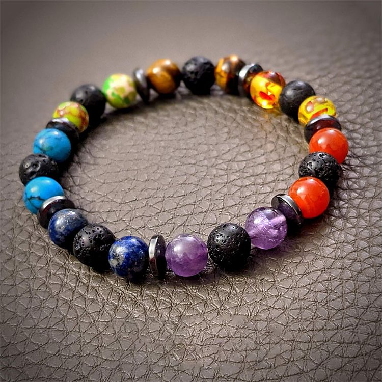 Chakra Volcanic Rock Orgone Bracelet