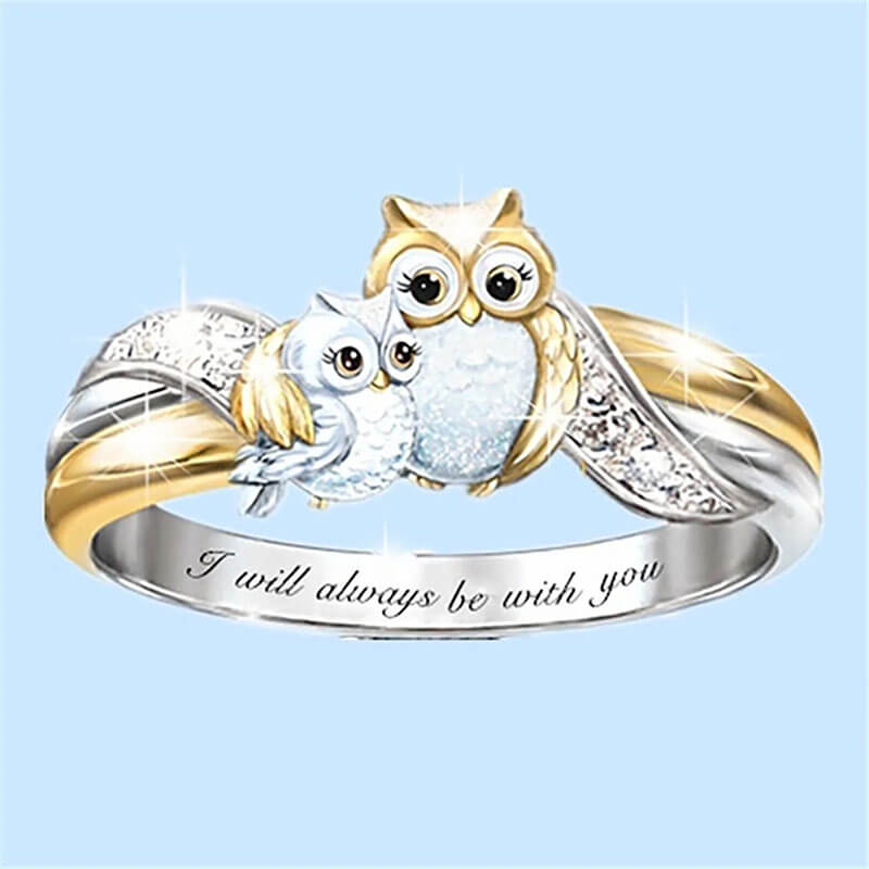 "I will always be with you" - Owl Mother and Daughter Necklace